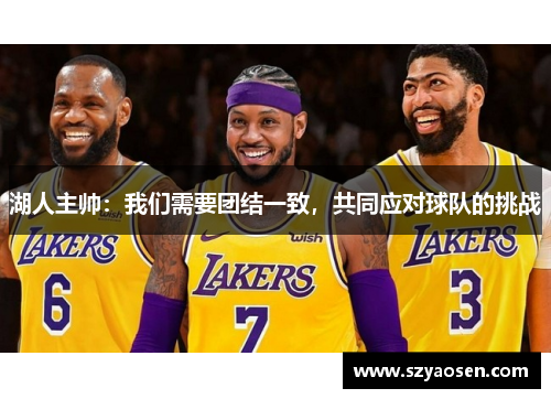 湖人主帅：我们需要团结一致，共同应对球队的挑战